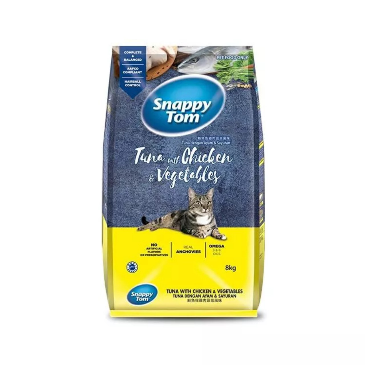 Thức Ăn Hạt Viên Cho Mèo Snappy Tom - Bao 1,5 Kg