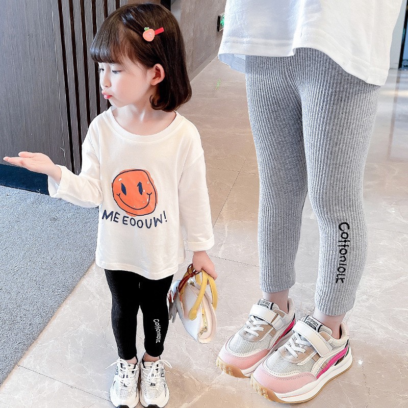 Quần legging thêu chữ COFFON cho bé gái