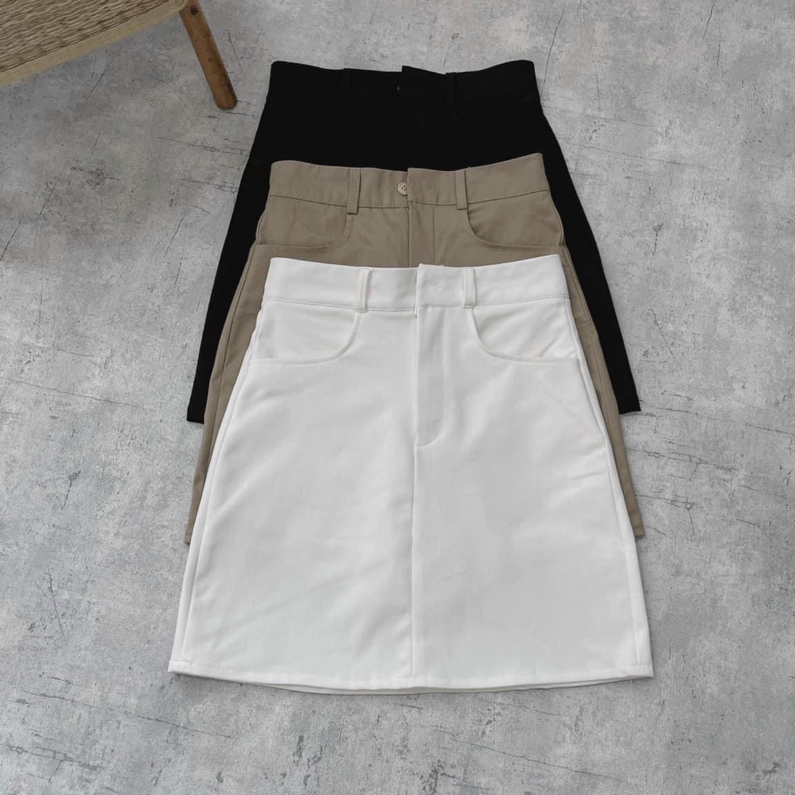 [25-27/4 Hoàn tiền 15%]Chân Váy Kaki Lưng Cao Dáng A m506