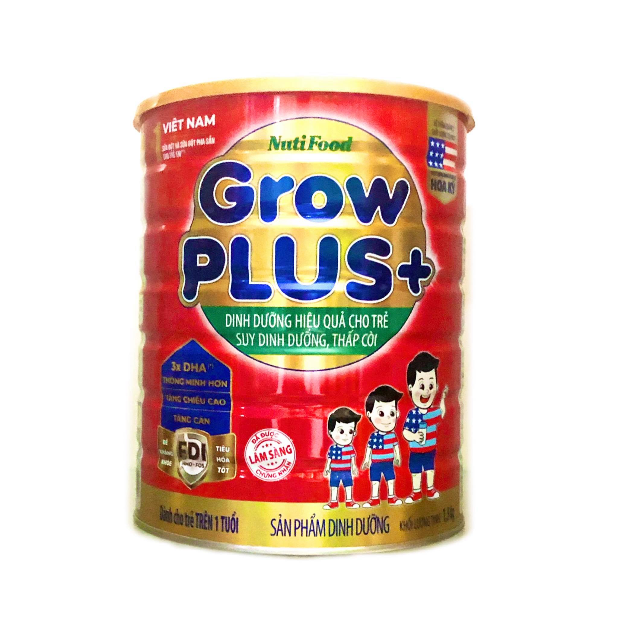 Sữa công thức GrowPlus đỏ lon 1.5kg - Cho trẻ suy dinh dưỡng, thấp còi