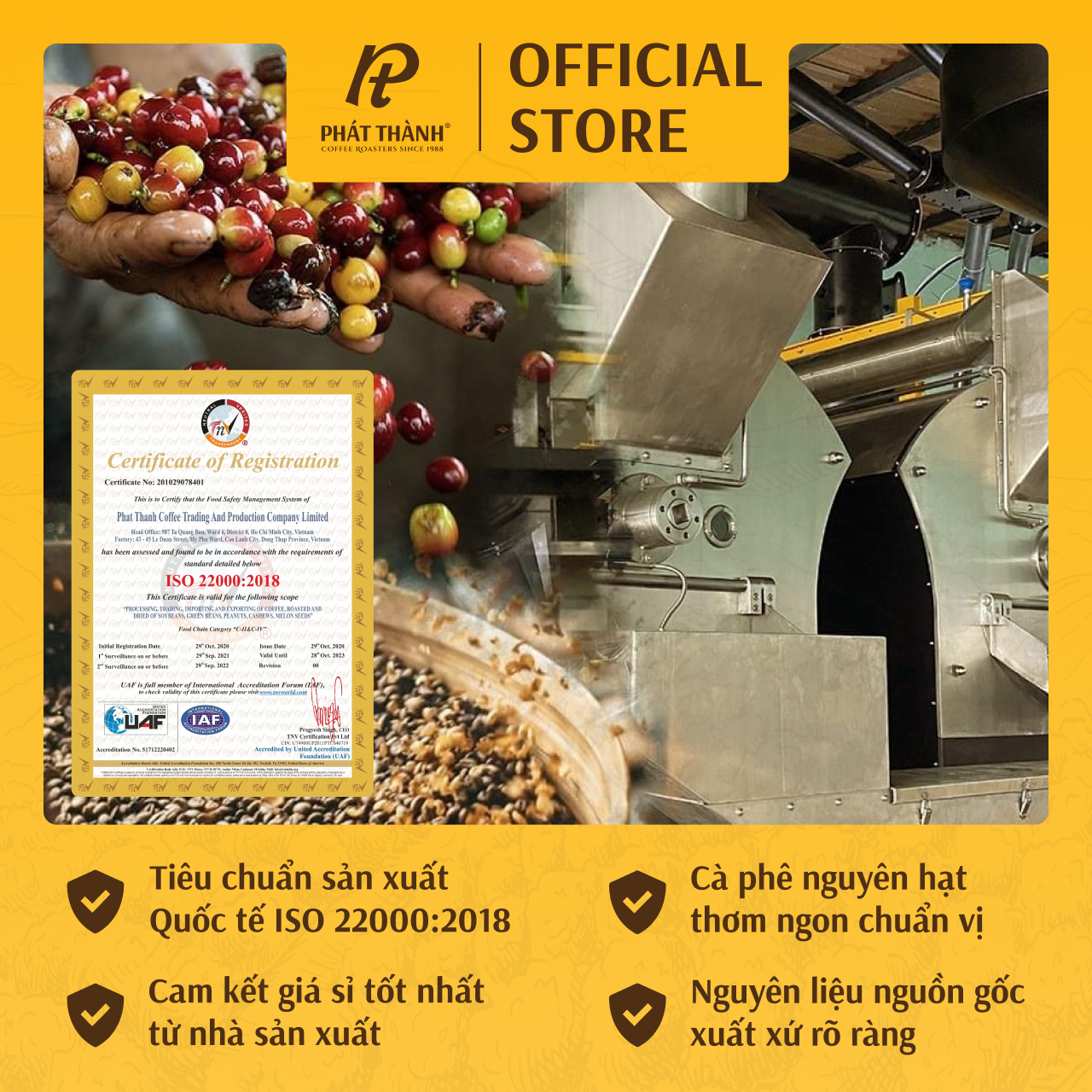 Cà phê nguyên hạt Robusta Heritage RH1 - Pha máy & phin - ROBUSTA - Giữ trọn vị tự nhiên - Gói 500g