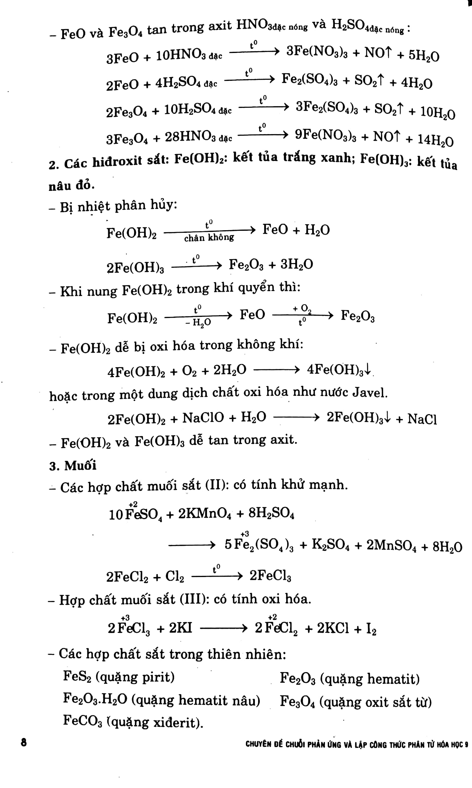 Fahasa - Chuyên Đề Chuỗi Phản Ứng - Lập Công Thức Phân Tử Hóa Học 9