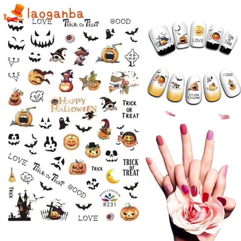 [HCM]Sticker dán móng 3D hoạ tiết lễ hội Halloween