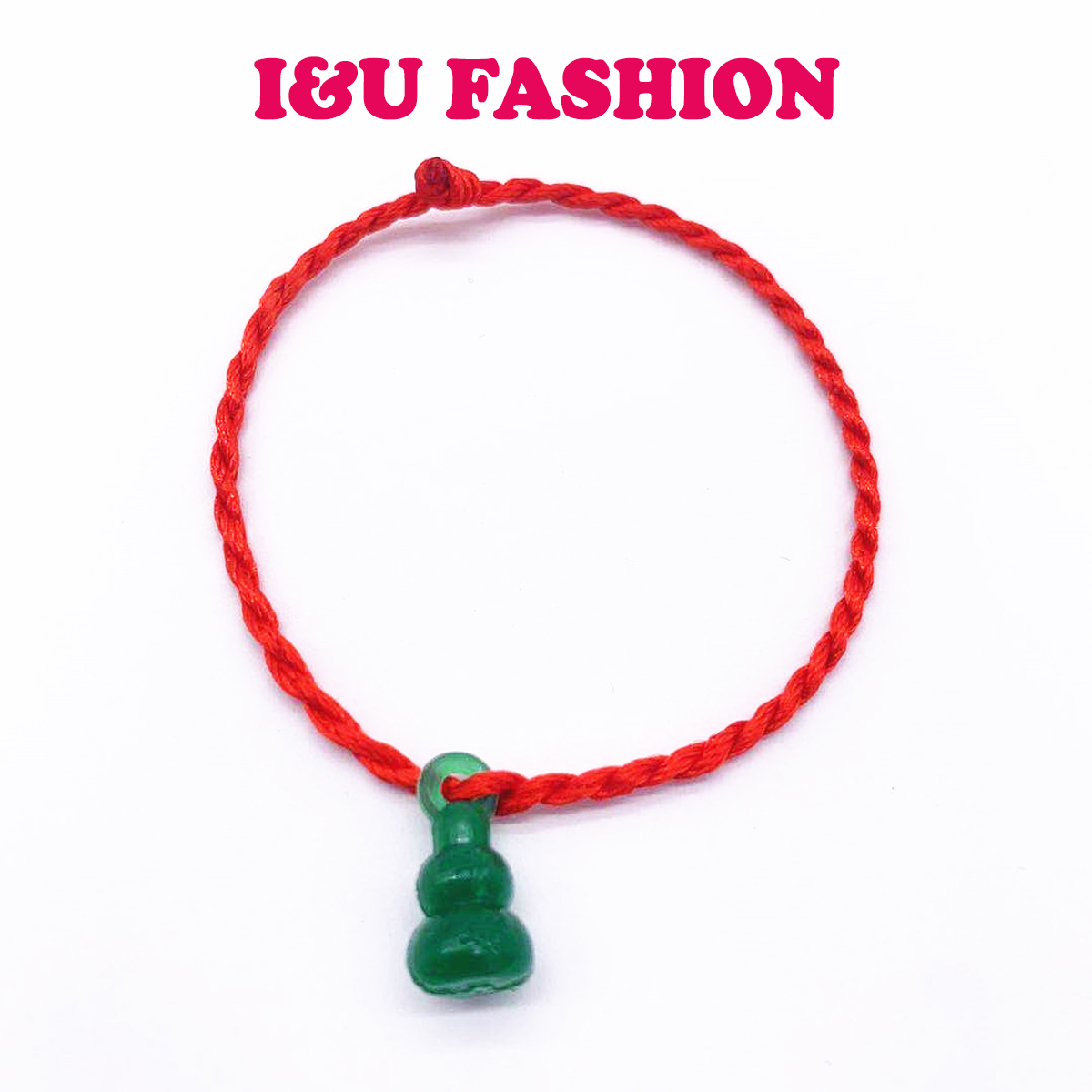 Vòng tay phong thủy chỉ đỏ may mắn gắn hồ lô xanh ngọc cho Nam, Nữ ngụ ý cầu an lành, sức khỏe có thể đeo cho trẻ em và người lớn VT-06
