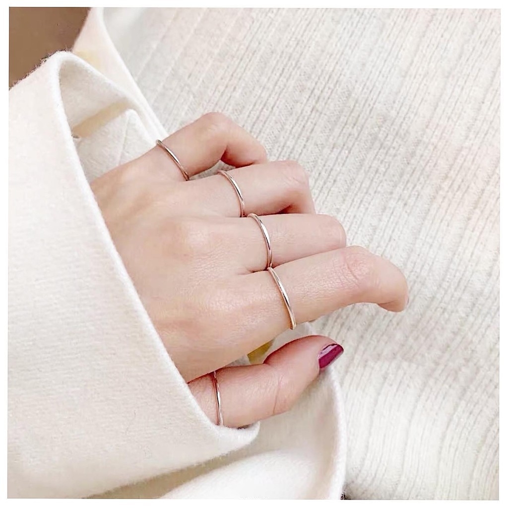 Nhẫn bạc ta DaLiA Jewelry tròn trơn basic