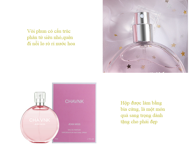 Nước Hoa Nữ, Nước Hoa Nữ Thơm Lâu Chavnk 💖 Nổi Bật, Hấp Dẫn, Nhẹ Nhàng, Sâu Lắng Với Hương Thơm Từ Thiên Nhiên Ngọt Ngào Quyến Rũ 💖 Lưu Hương Dài Lâu, Sang Trọng, Qúy Phái, Thể Tích 50ml.