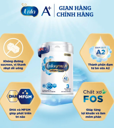Sữa bột Enfagrow A2 NEURO PRO 1/2/3 800g Mới