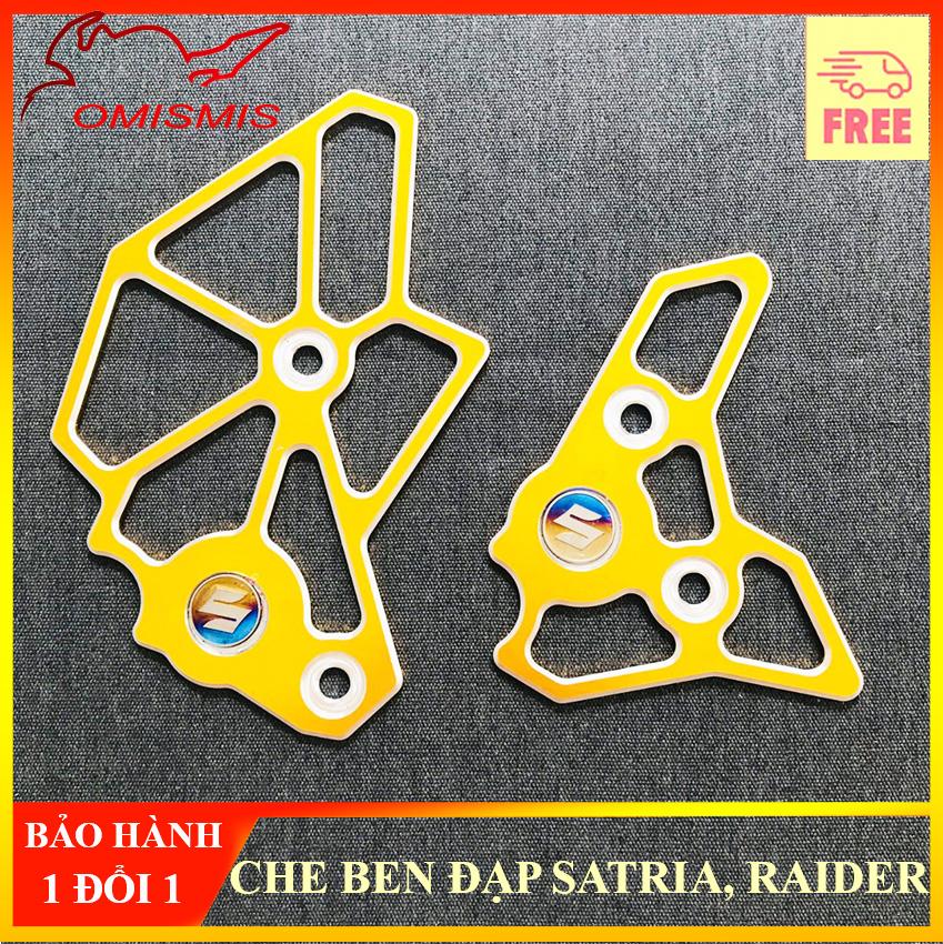 [HCM][HÀNG HOT] BỘ CHE BEN ĐẠP SATRIA RAIDER 2 BÊN TRÁI PHẢI NHÔM CNC MÀU VÀNG ÁNH KIM