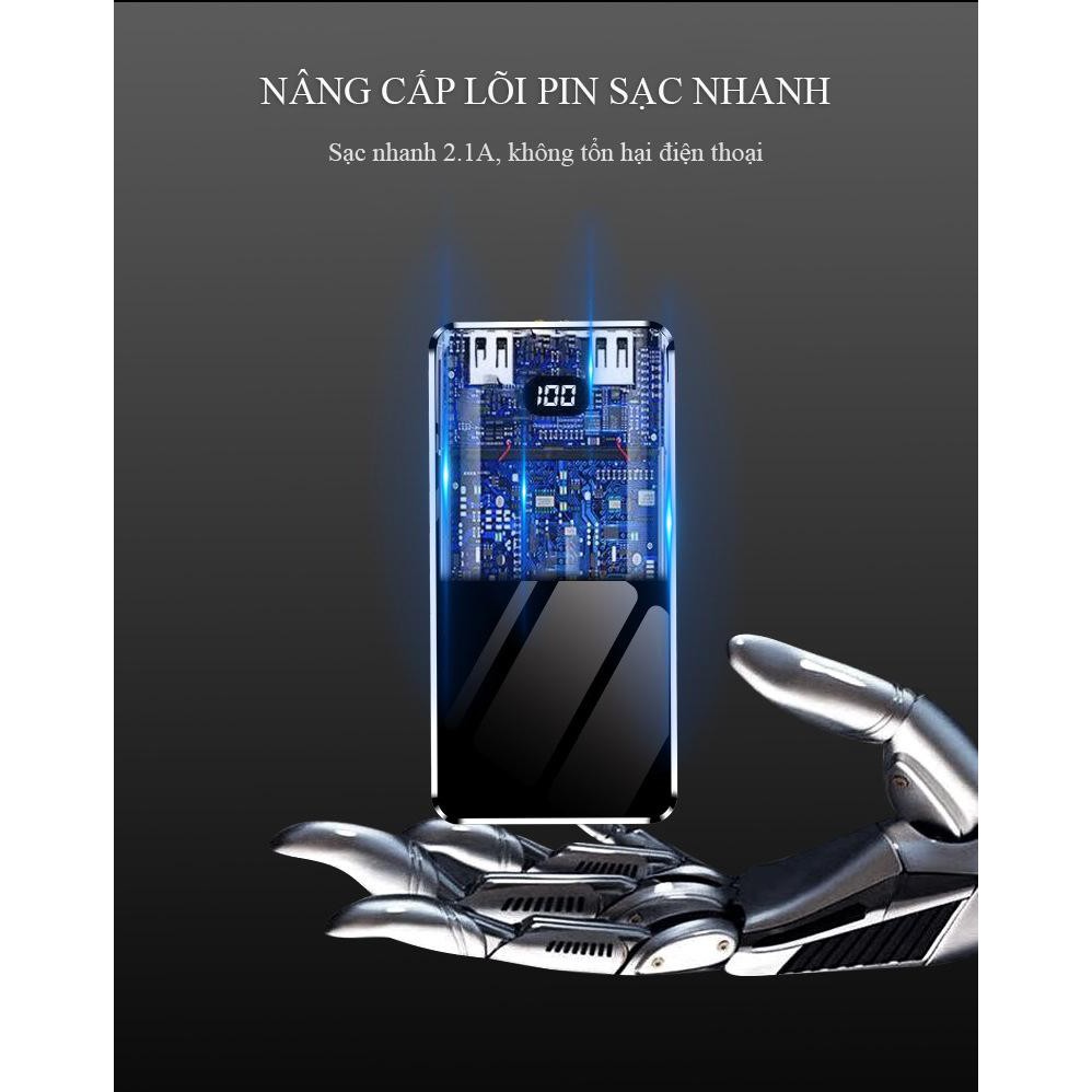 PIN SẠC DỰ PHÒNG 30000MAH TẶNG KÈM CÁP SẠC CỰC NHANH CHÓNG - THIẾT KẾ MẶT GƯƠNG CAO CẤP - YenDuongShop kdfg455