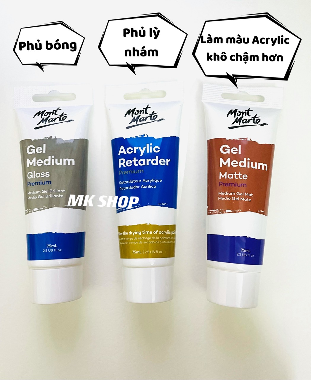Dung môi pha màu acrylic dạng gel, lỏng cao cấp Mont Marte