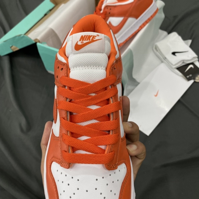 GIÀY SB DUNK TRẮNG CAM DA THẬT LAI AU [ FREESHIP + BOX ]