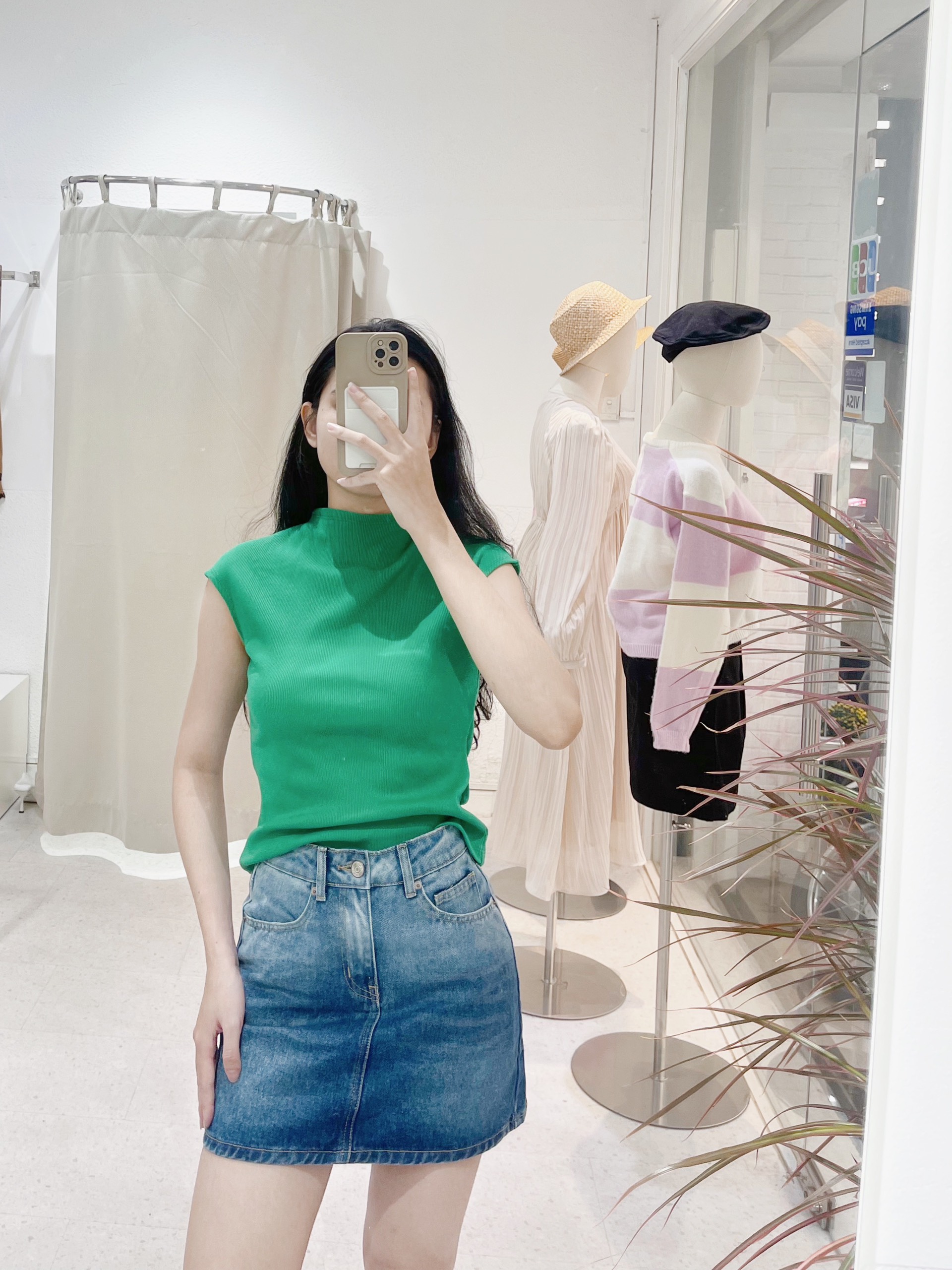 Áo cổ lọ croptop thun gân cộc tay AfterBefore