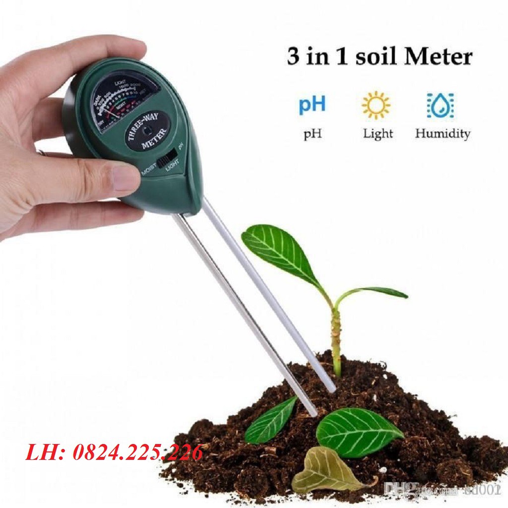 MÁY ĐO pH CƯỜNG ĐỘ ÁNH SÁNG ĐỘ ẨM ĐẤT - 3in1