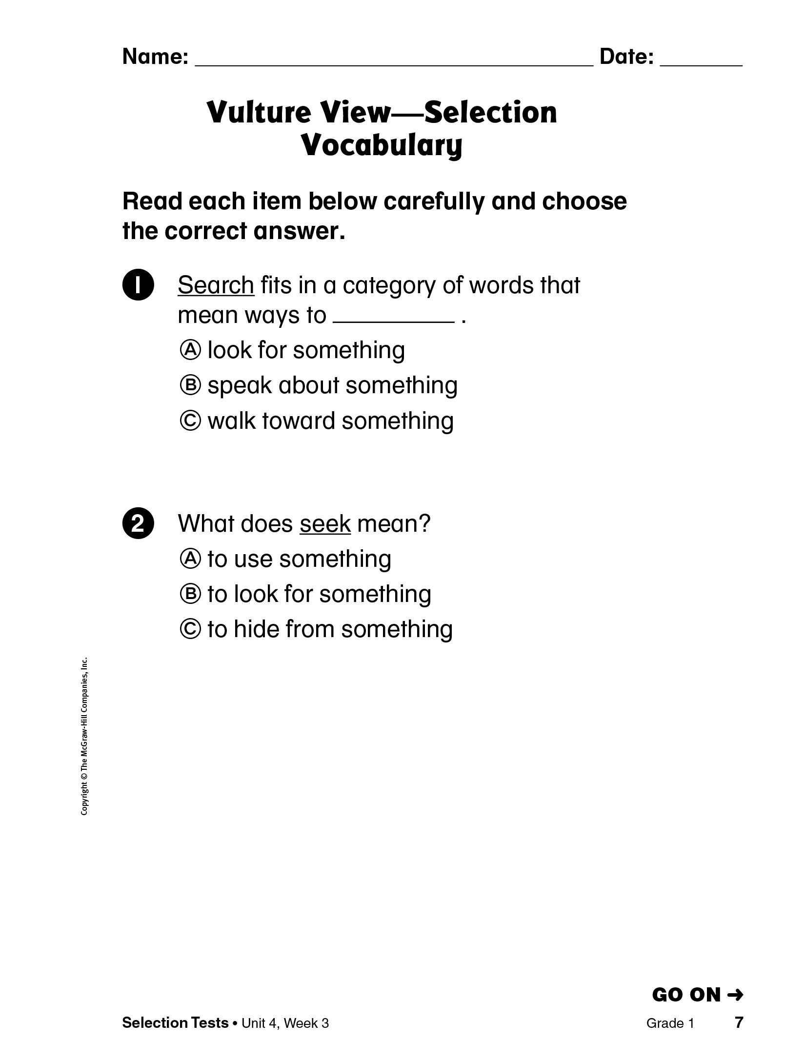 Reading Wonders Assessment Selection Tests (sách đen trắng)