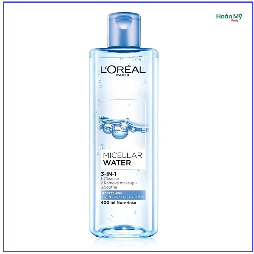 [HCM]Nước tẩy trang  L'Oreal Paris Micellar Water 3 in1 95ml/400ml - Tươi mát ( xanh nhạt)