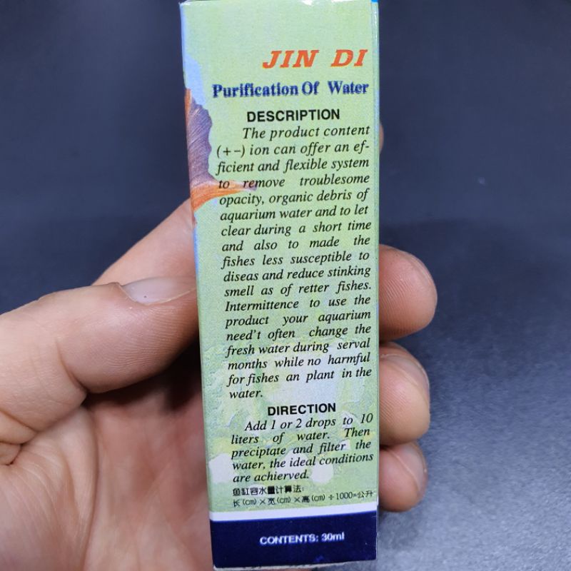 Dung dịch làm trong nước JinDi - Phụ kiện bể cá