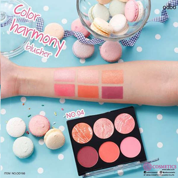 [HCM]Phấn má hồng kiêm bắt sáng 6 ô odbo color harmony blusher