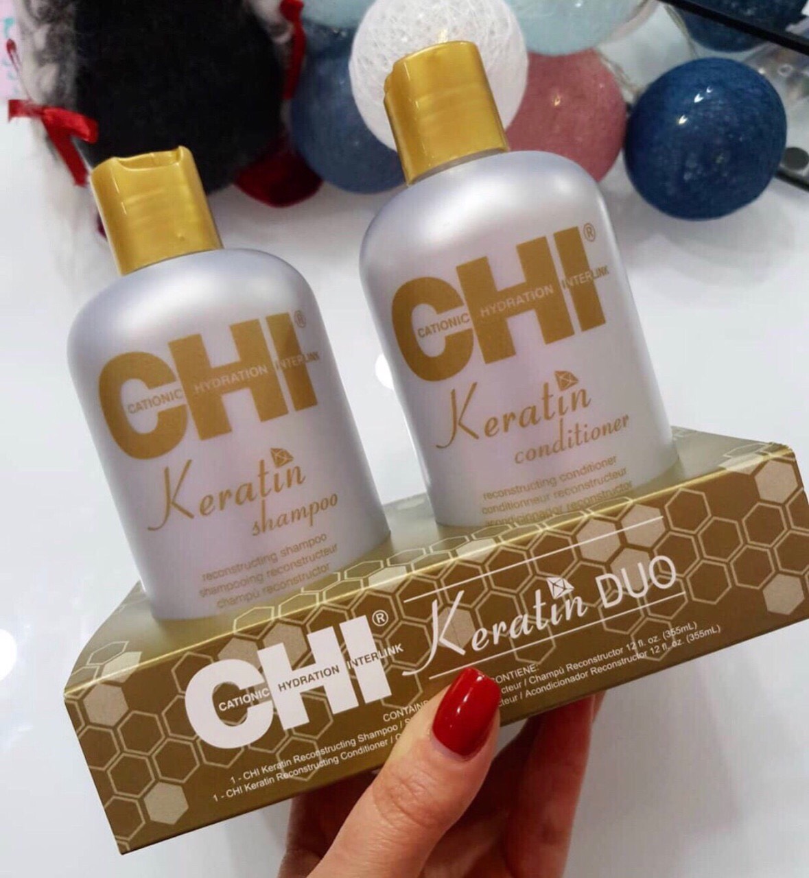 [HCM]Dầu gội xả CHI Keratin Reconstructing Mỹ dành cho tóc khô xơ (2x335ml)