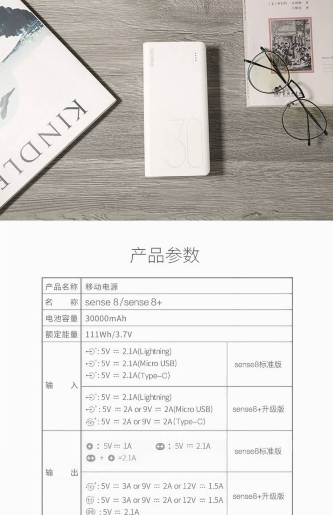 Pin sạc dự phòng Romoss Sense 8 30000mah