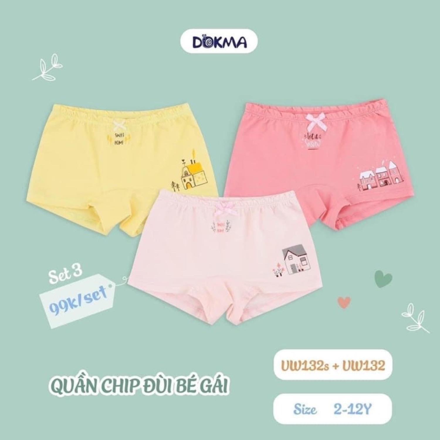 Set 3 chíp đùi dokma cho bé siêu mềm
