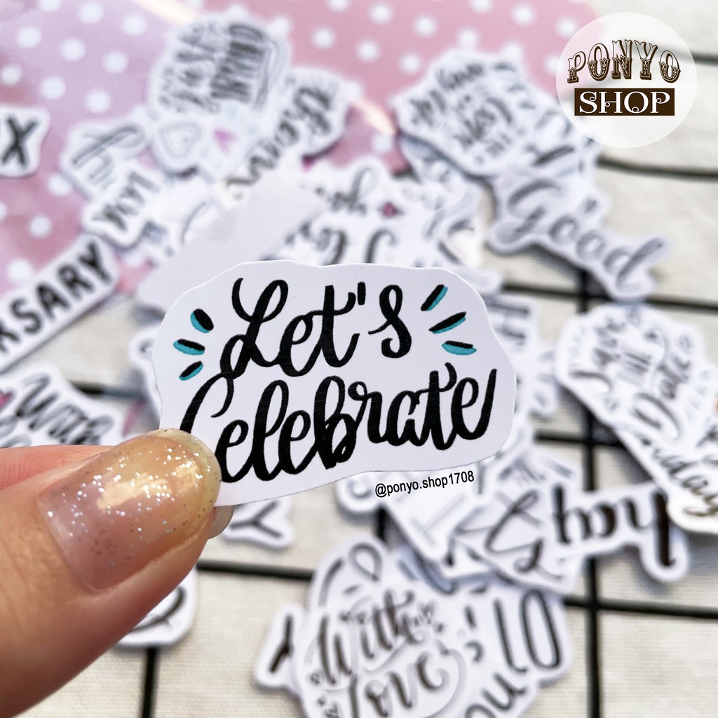💗 Set 40 sticker 𝐁𝐞𝐬𝐭 𝐖𝐢𝐬𝐡𝐞𝐬 - Happy anniversary (cắt sẵn) trang trí sổ tay