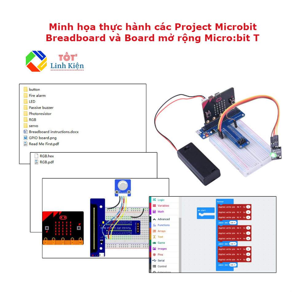 (Kèm tài liệu) Bộ Microbit Starter KIT - Bộ Thực Hành Bbc Micro:bit Mở Rộng