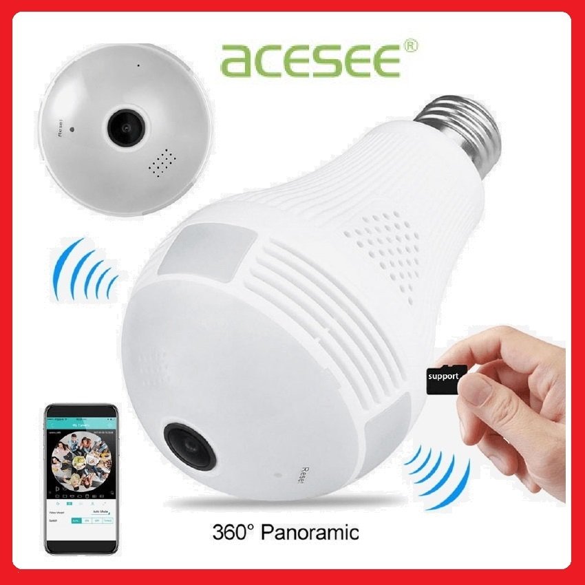 Camera wifi bóng đèn Acesee AC06, 3.0M, camera toàn cảnh