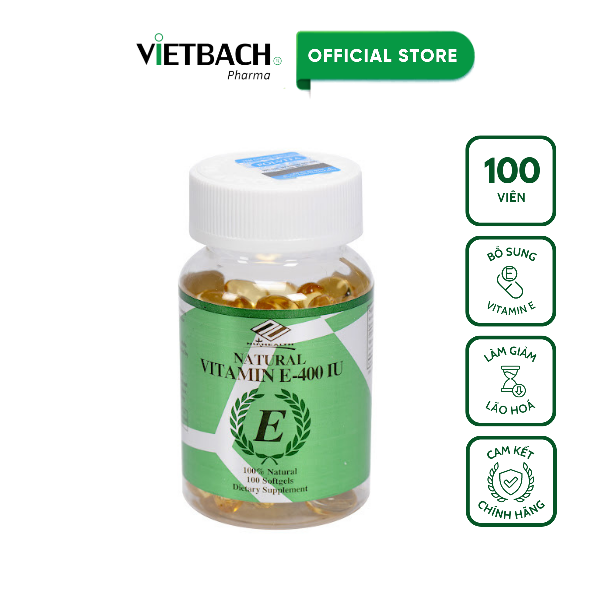 Viên uống bổ sung VITAMIN E - 400 IU (Lọ 100 viên)