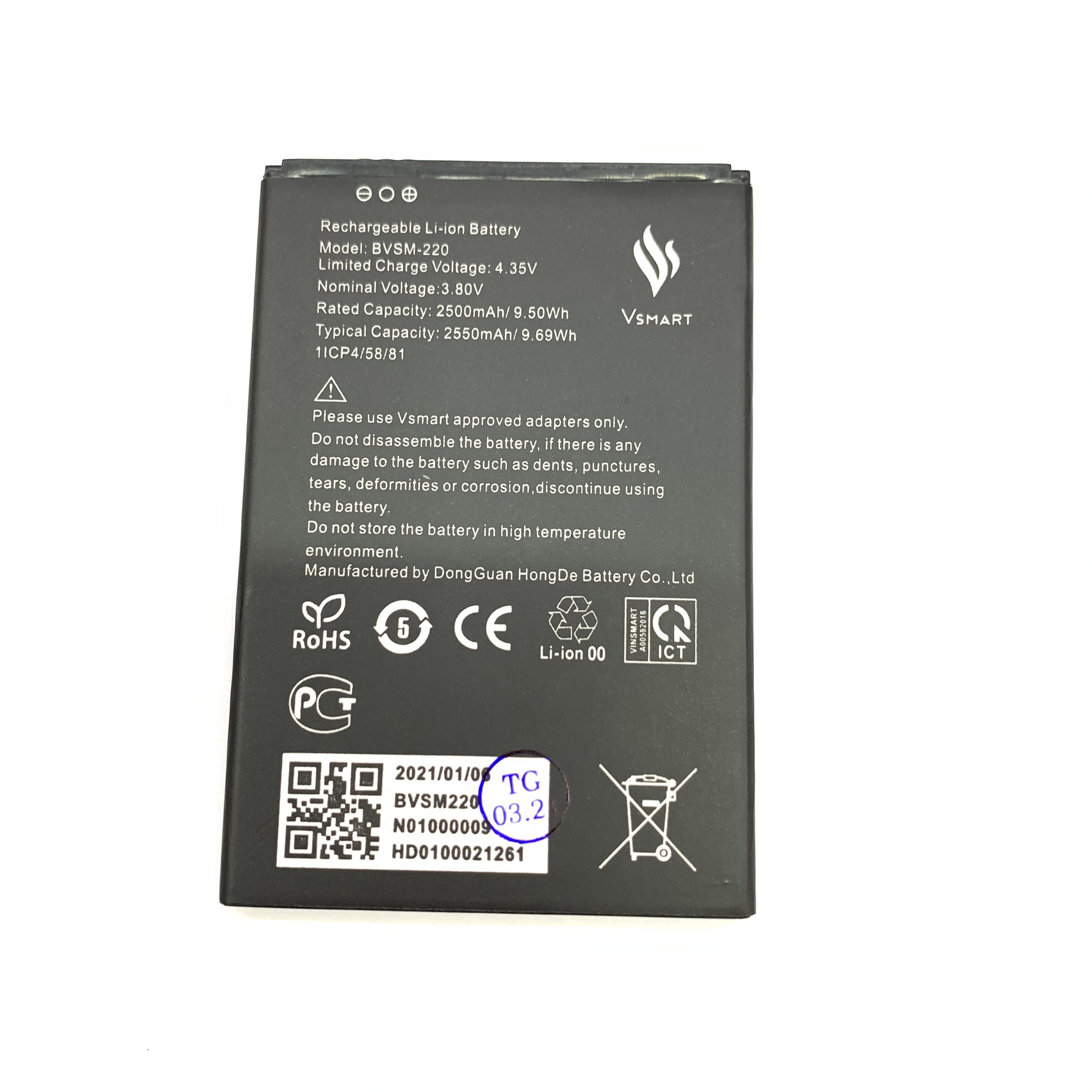 Pin VSMART BEE Model BVSM-220 ( v220A ) zin hãng - BẢO HÀNH 3 THÁNG ( Lỗi 1 đổi 1 )