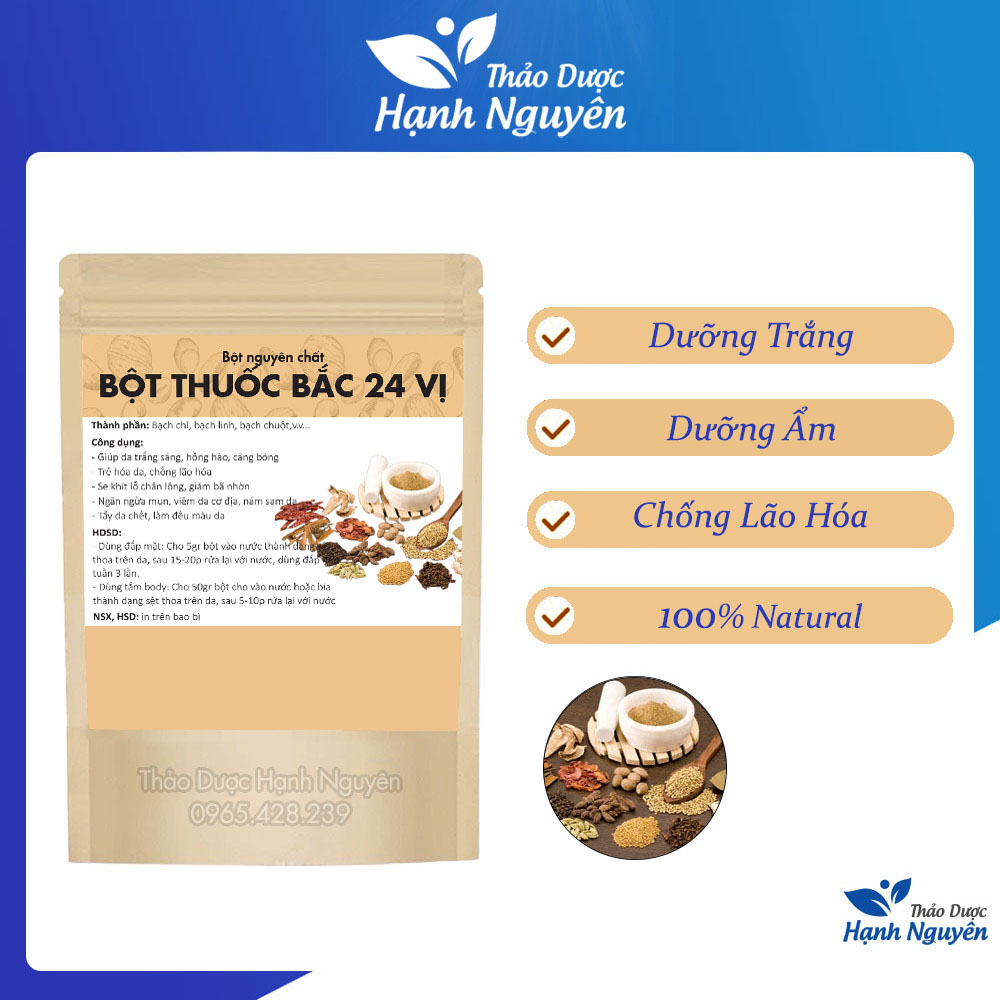 Bột thuốc bắc 24 vị nguyên chất 500g - Thảo dược hạnh nguyên
