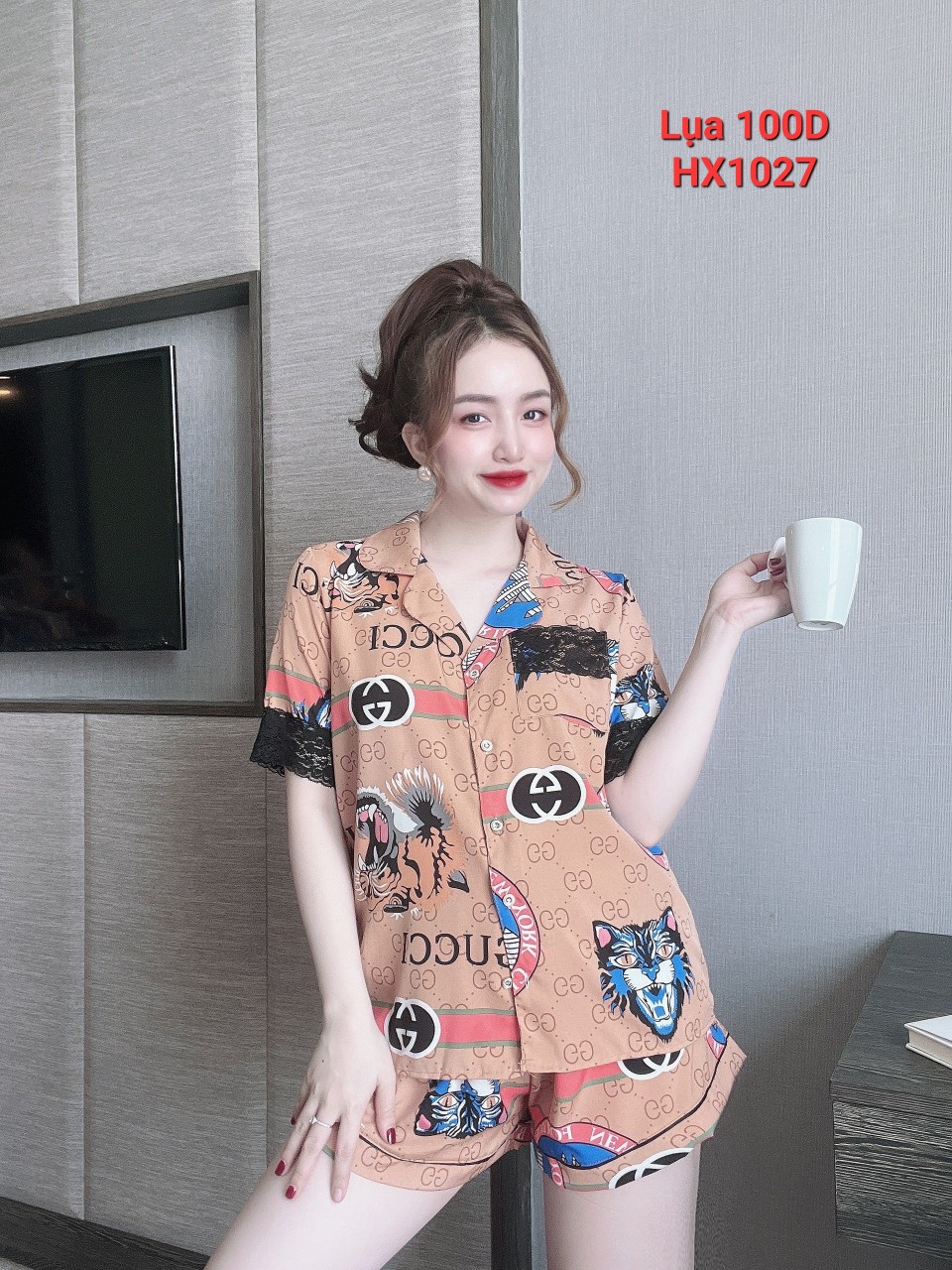 Đồ Bộ Đùi Nữ Mặc Nhà Lụa 100D - MOMOSA Shop 2810
