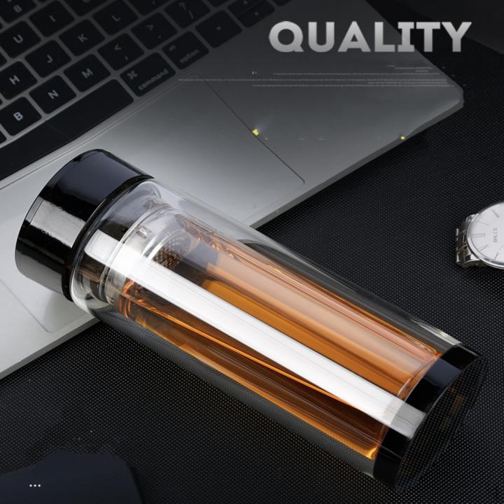 Smart Store - Bình thủy tinh giữ nhiệt 2 lớp 400ml 304SUS