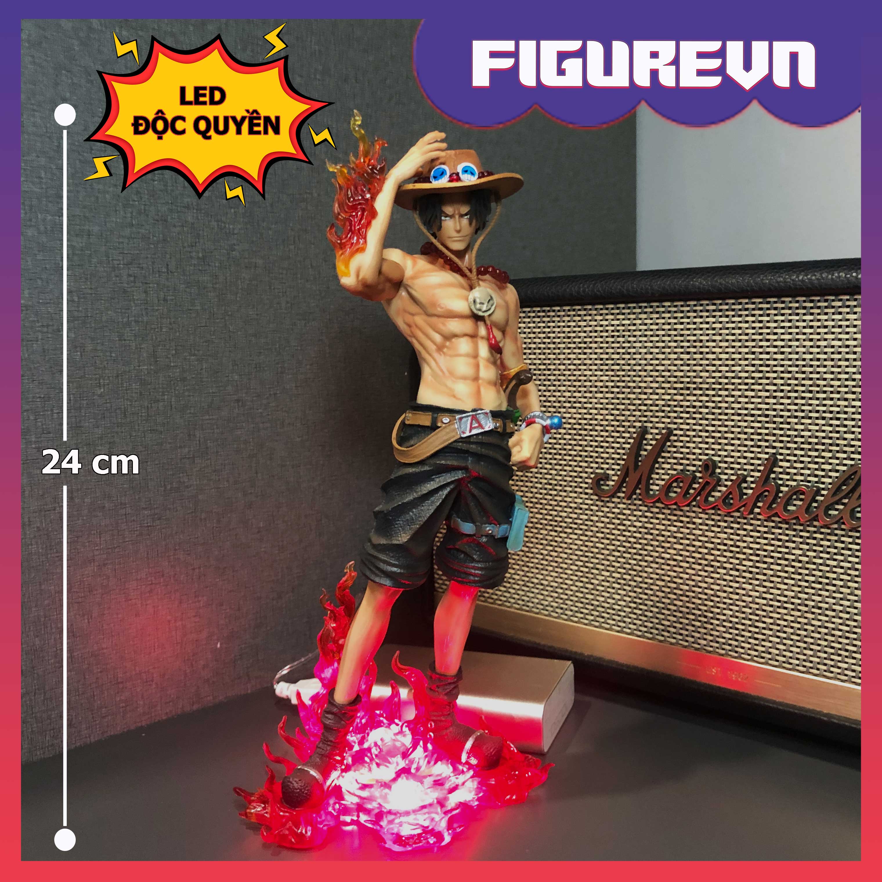 Mô hình ace mẫu mới 24 cm có led usb - one piece