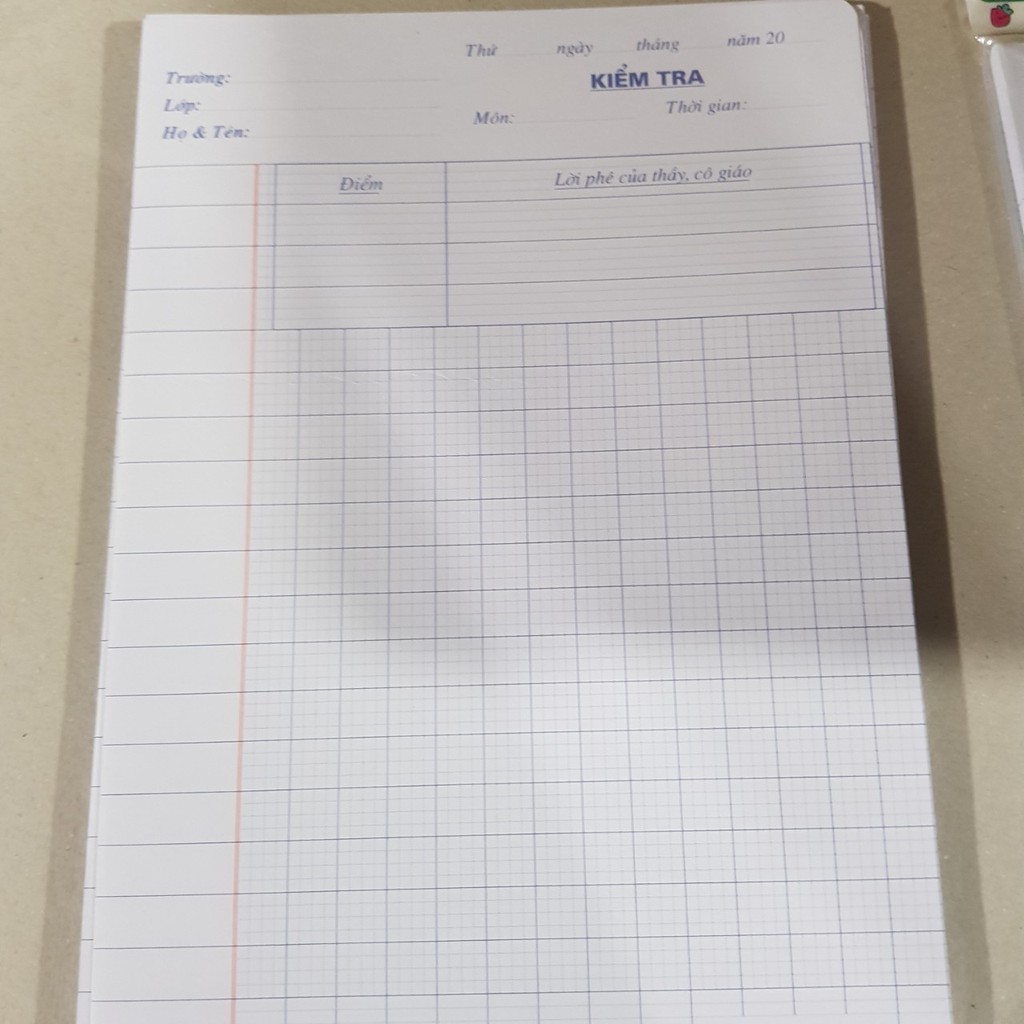 Giấy kiểm tra cấp I 4 ô ly (25 x 25) mm MS 011