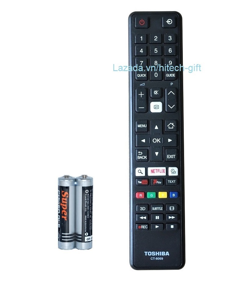 Remote điều khiển tivi toshiba, smart tv thông minh ct-8069 kèm pin