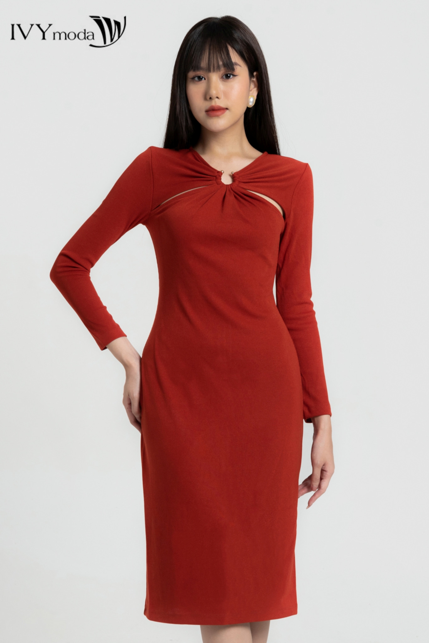 Đầm thun ngực Cut-Out IVY moda MS 42M8005