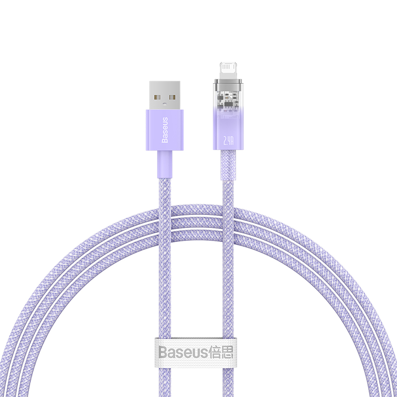 Cáp Sạc Baseus Explorer 2.4A USB to Ln | Chống Nóng An Toàn, Thiết Kế Trong Suốt