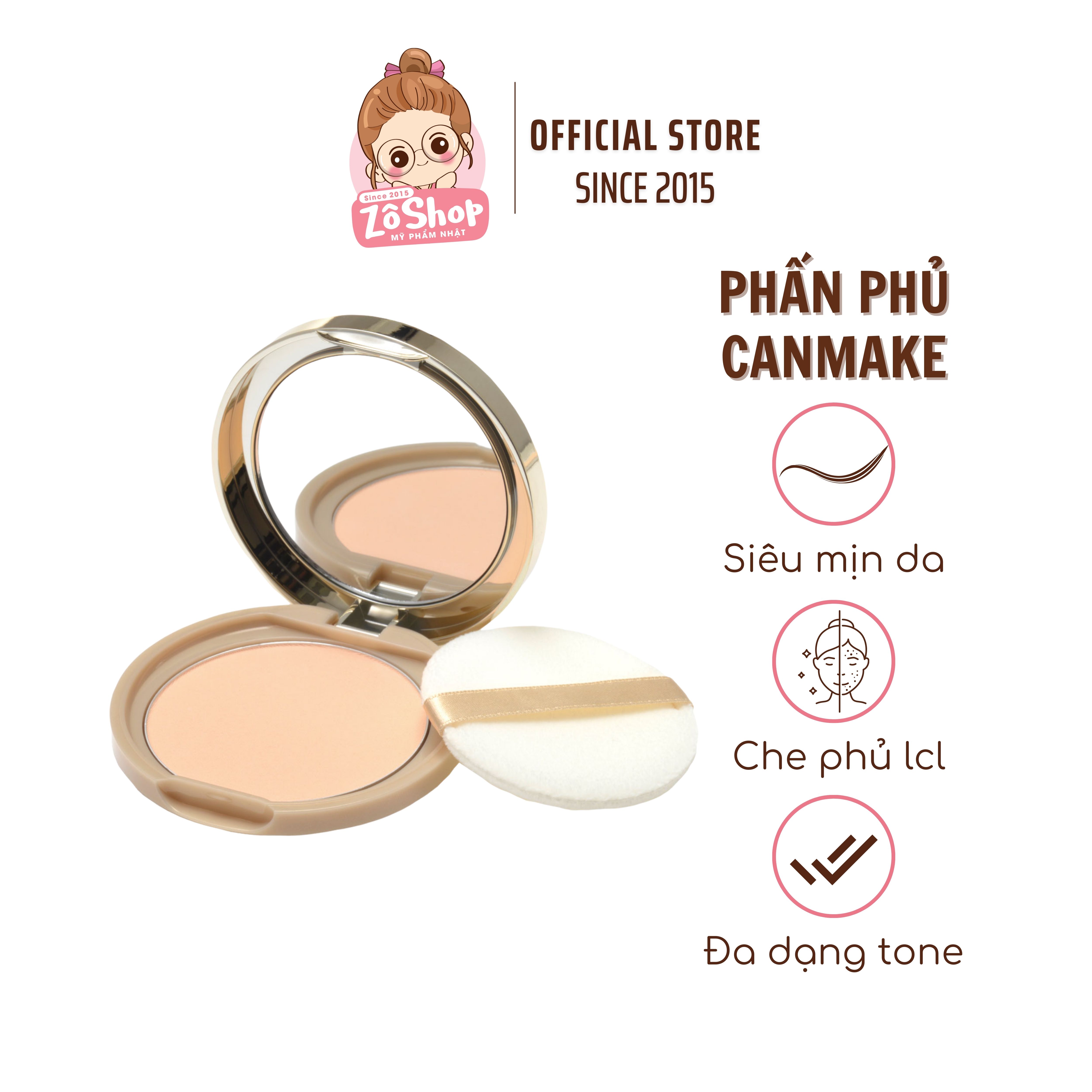 Phấn phủ dạng nén - Canmake Marshmallow Finish Powder