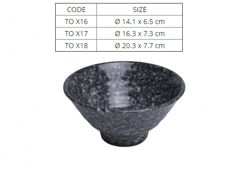 Tô nhựa melamine vân đá đen