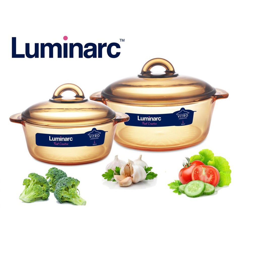 Bộ nồi thủy tinh Luminarc Blooming Amberline NB213 (1L- 3L )