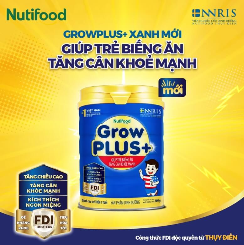 Sữa growplus xanh 900g mẫu mới