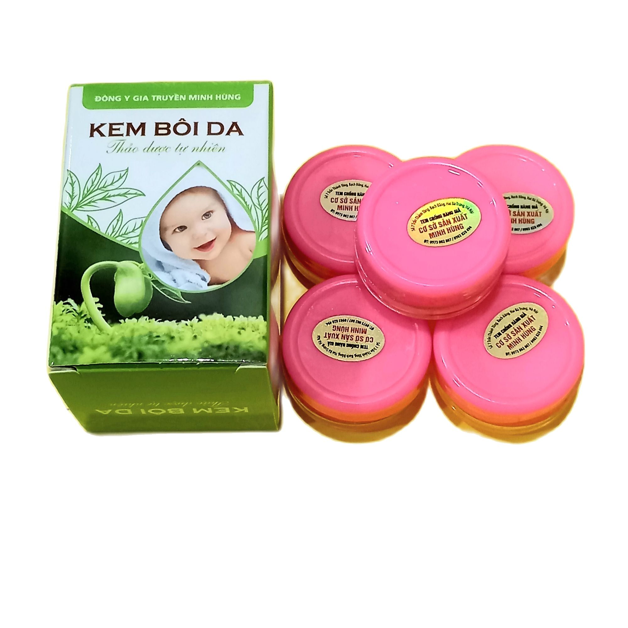 combo (5 lọ) kem bôi da thảo dược minh hùng