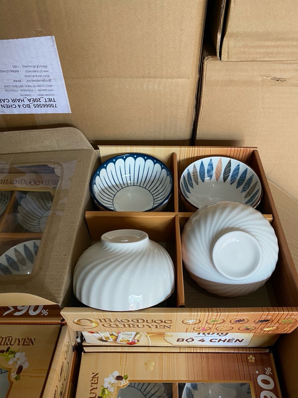 Bộ 4 chén tổ ong nhiều màu