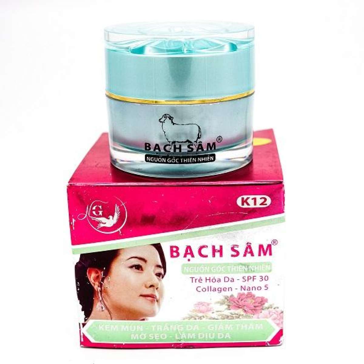 [HCM]Kem Mụn Trắng da Giảm thâm Mờ sẹo Làm dịu da K12 BẠCH SÂM - 30g