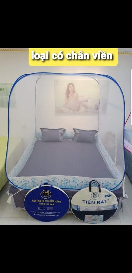 Mùng màn chụp đỉnh vuông cao cấp TIẾN ĐẠT, 1.6mx2m , 1.8m x 2m, 2m x 2.2m ( giá xưởng )