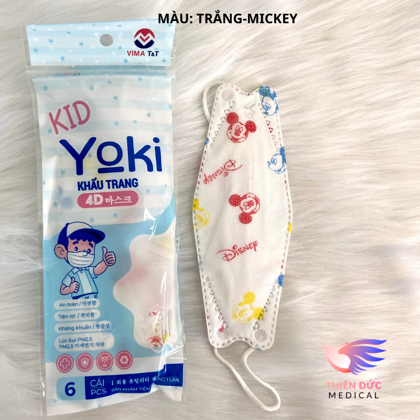 Bịch 6 khẩu trang yoki trẻ em chống bụi cho bé