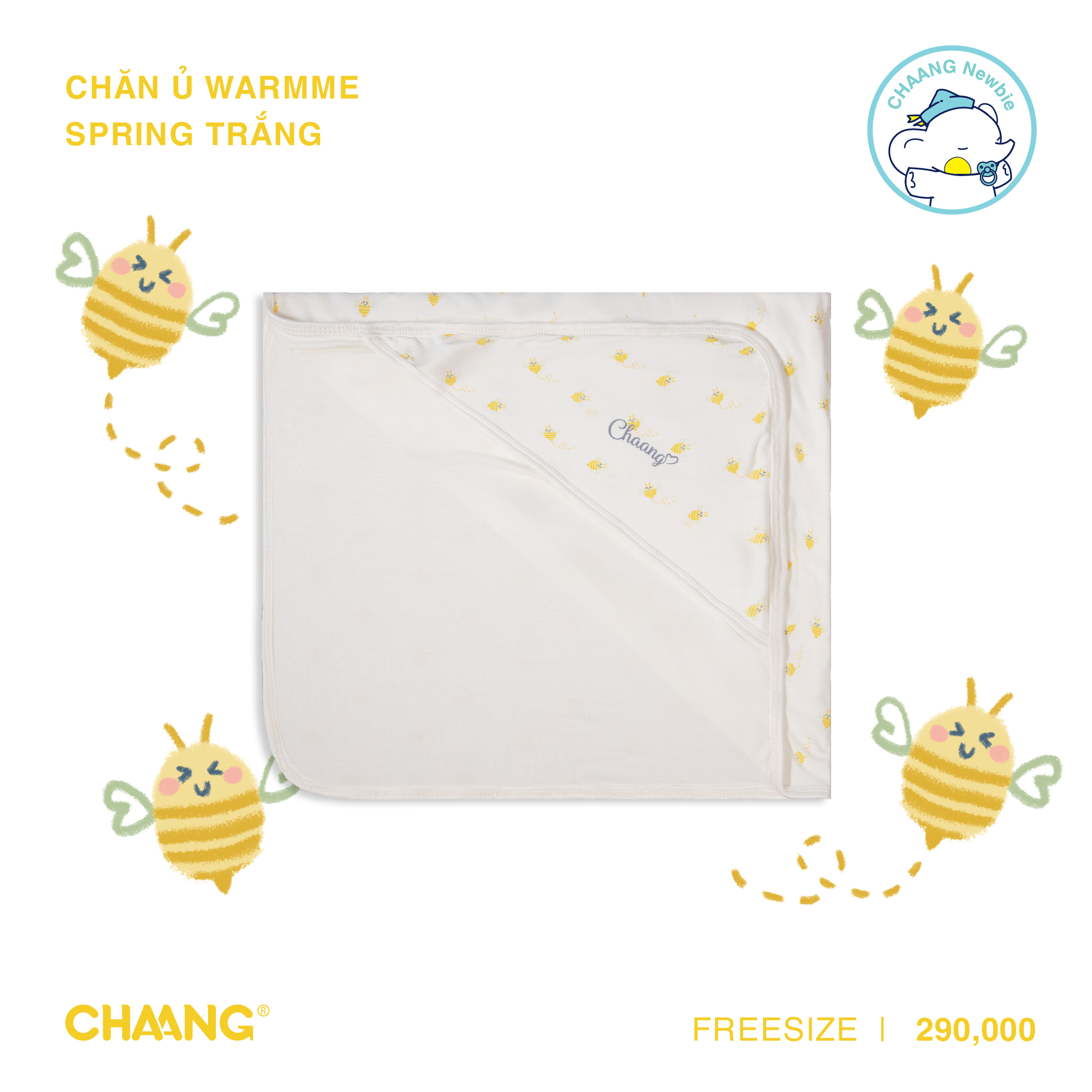 Chăn ủ warmme cho bé 2 lớp kích thước 90x100cm spring chaang