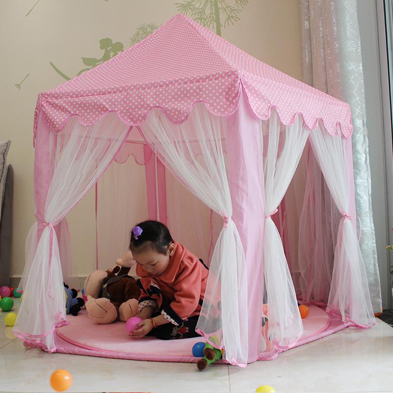 LỀU CÔNG CHÚA CÓ RÈM CHE MÀU HỒNG