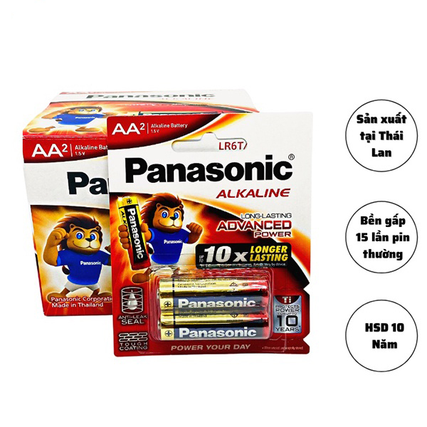 Combo 5 vỉ pin AA Panasonic Alkaline (1 vỉ 2 viên)