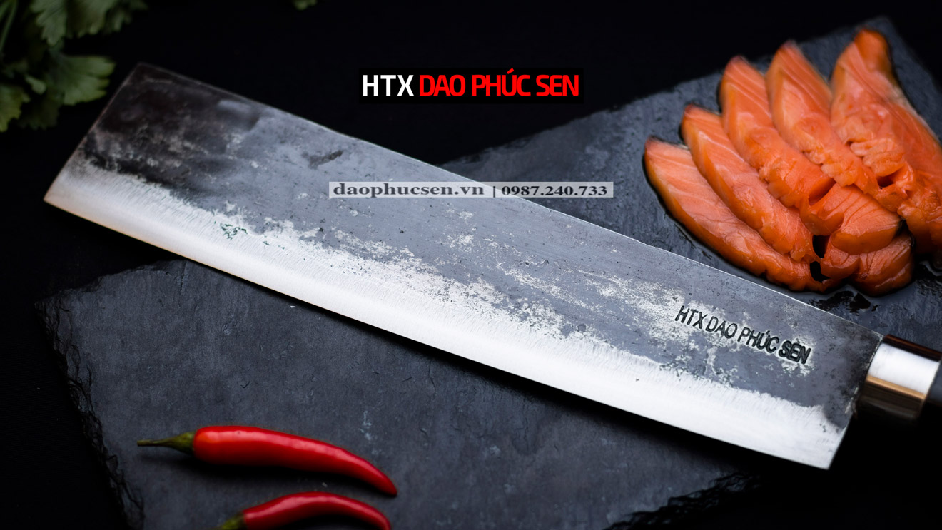 Dao tông chặt gà chặt dừa nhíp xe rèn thủ công 500g G07M